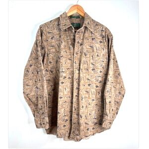 Vintage Orvis Fly Fishing AOP Shirt L Button Up Fisherman Gorpcore Cabin Lures